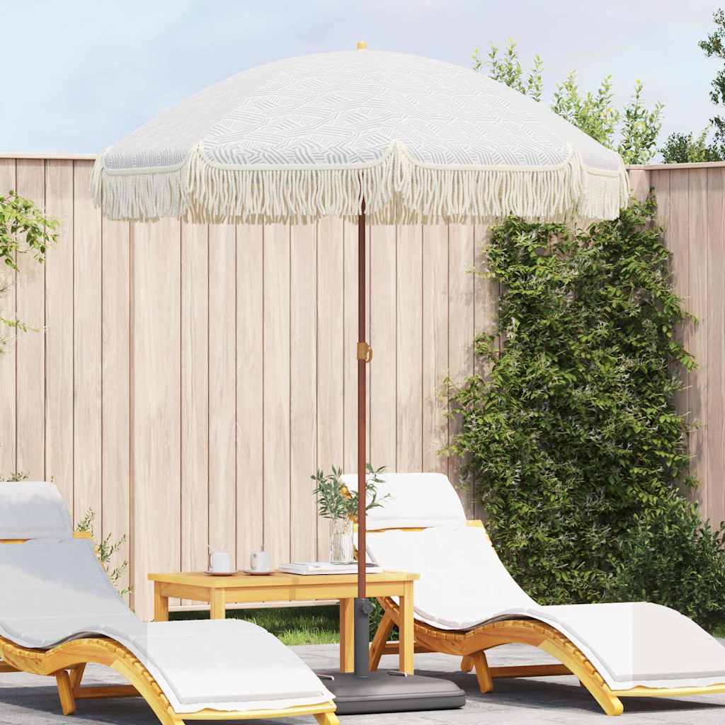 BRLRIDG Beach Parasol Grey and 160x160x196 cm - White - Charlotte Dunes