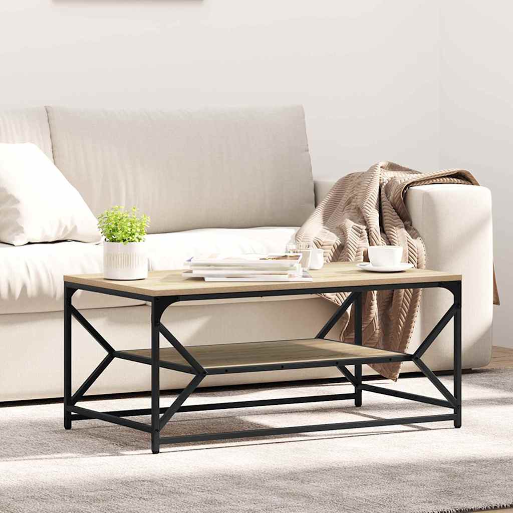 Coffee Table with Shelf Sonoma Oak 90x50x40 cm Engineered Wood - Sid & Sam