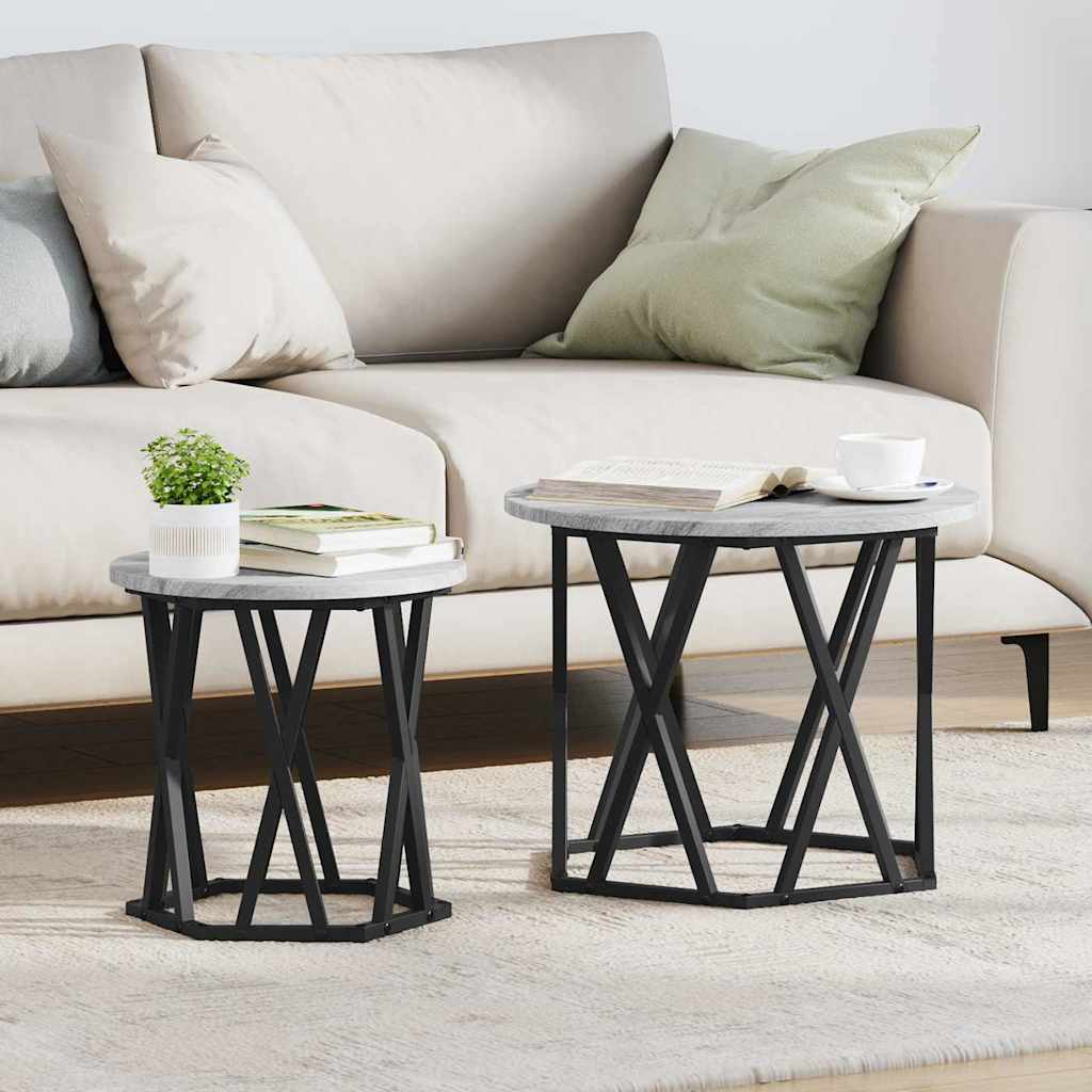 Nesting Side Tables 2 pcs Grey Sonoma Engineered Wood - The Home Maker