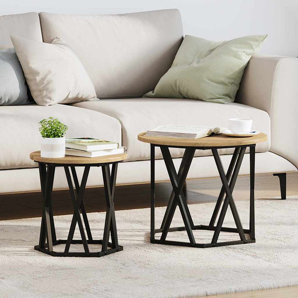 Nesting Side Tables 2 pcs Artisan Oak Engineered Wood - Direct Imports