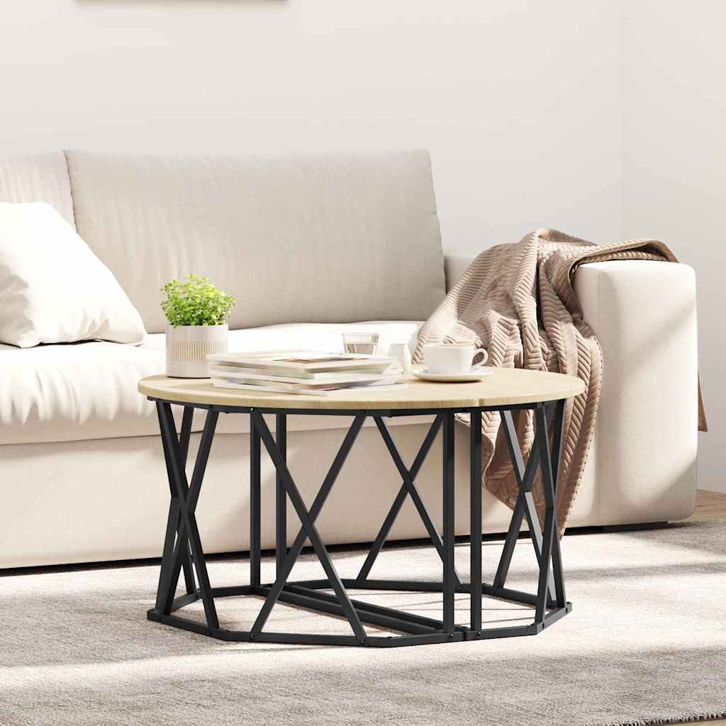 Coffee Table Sonoma Oak Engineered Wood 80 x 80 x 42 cm - Direct Imports