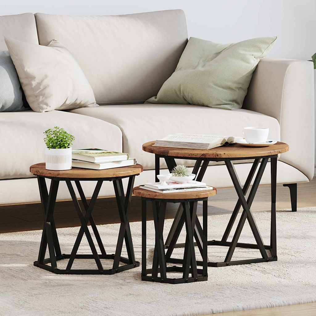 Nesting Side Tables 3 pcs Old Wood Engineered Wood - Tyrell & Tyrell