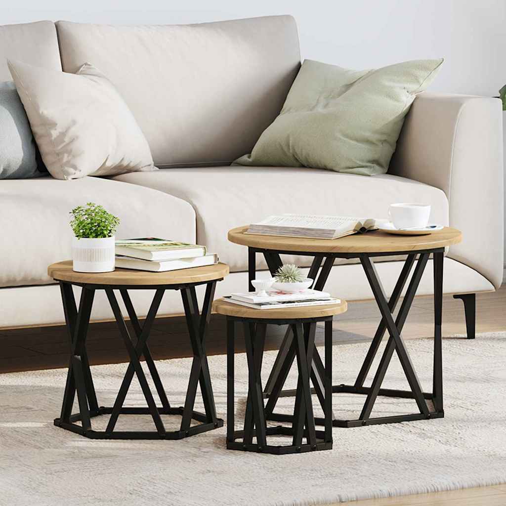 Nesting Side Tables 3 pcs Artisan Oak Engineered Wood - Millennium Furniture