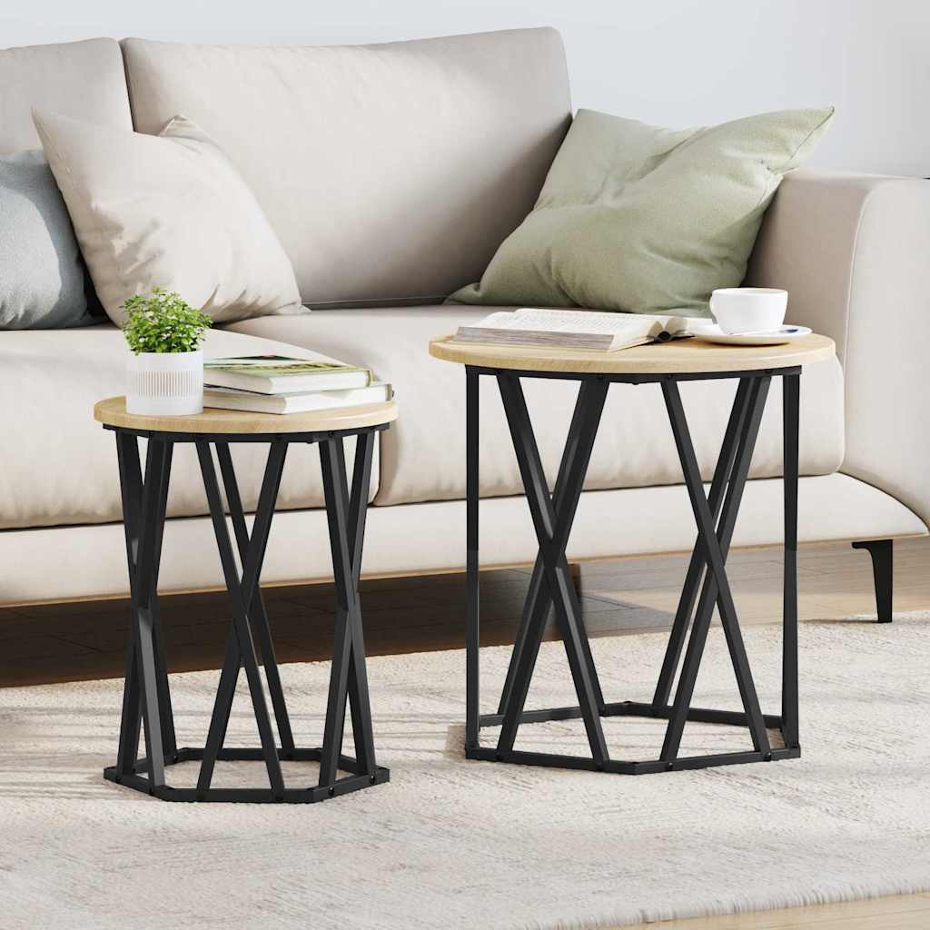 Side Tables 2 pcs Sonoma Oak Engineered Wood - Merkel Designers
