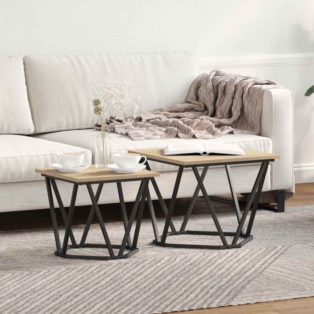 Side Tables 2 pcs Sonoma Oak Engineered Wood - Casper Homes
