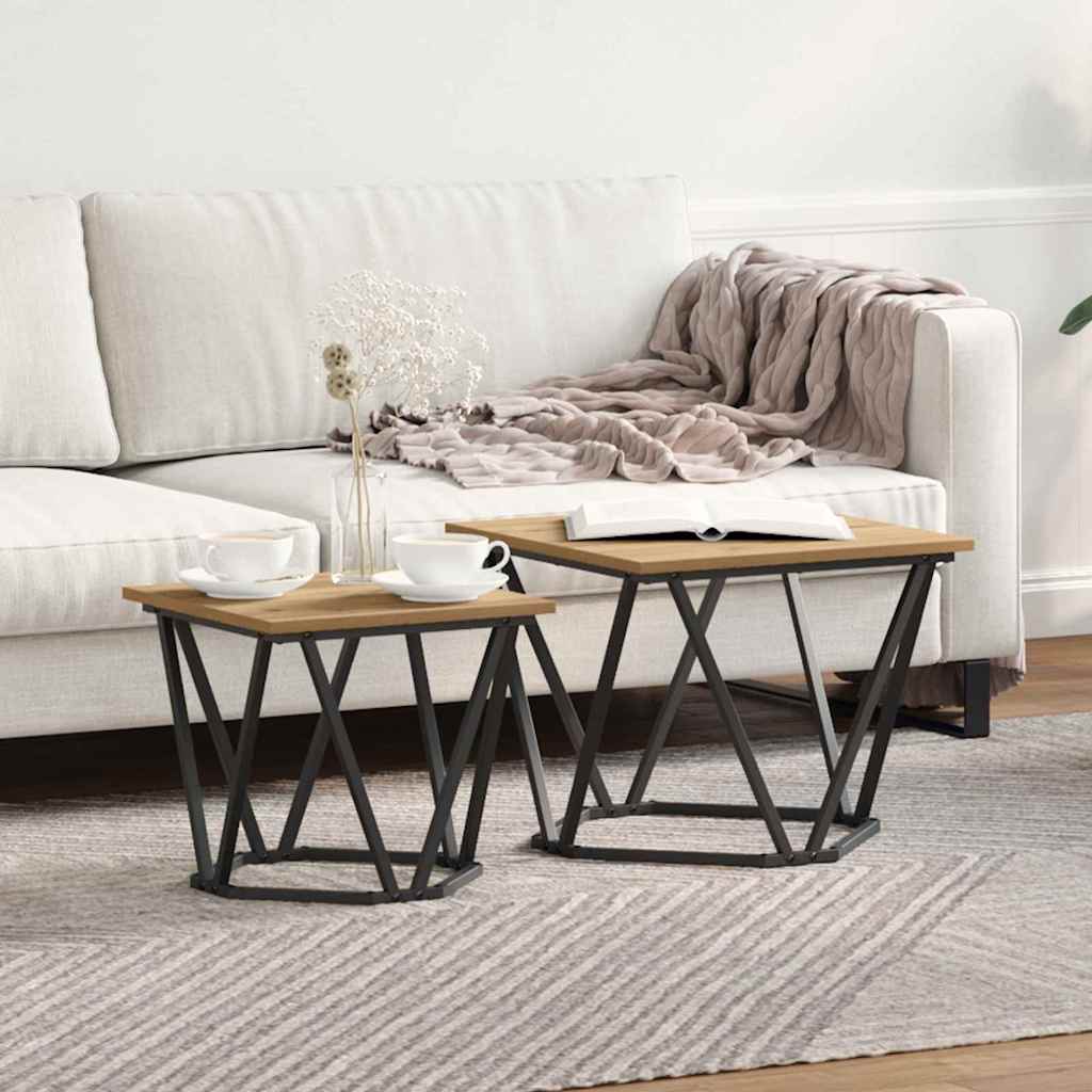 Side Tables 2 pcs Artisan Oak Engineered Wood - All Things Good
