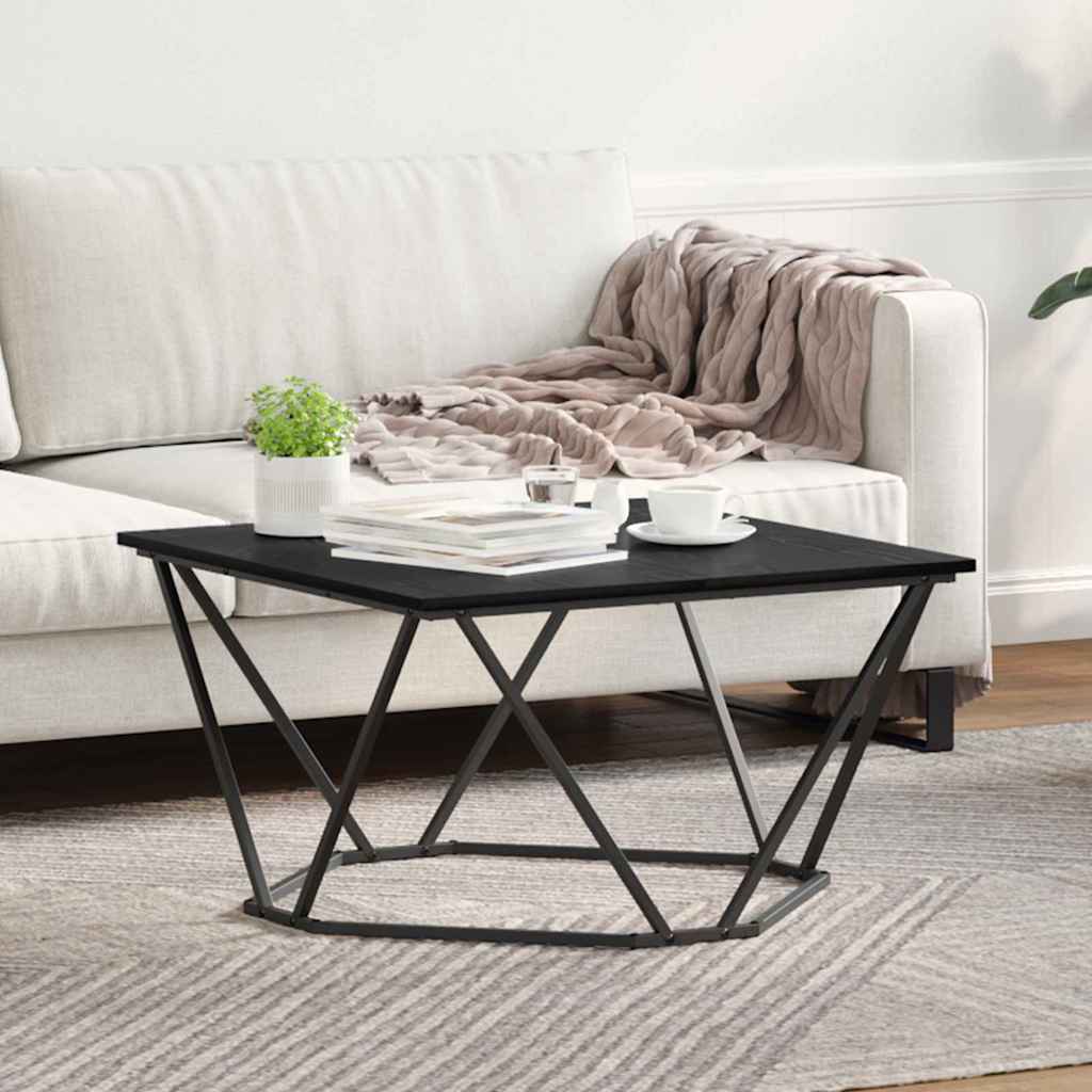 Coffee Table Black Oak 80x80x45 cm Engineered Wood - Casper Homes