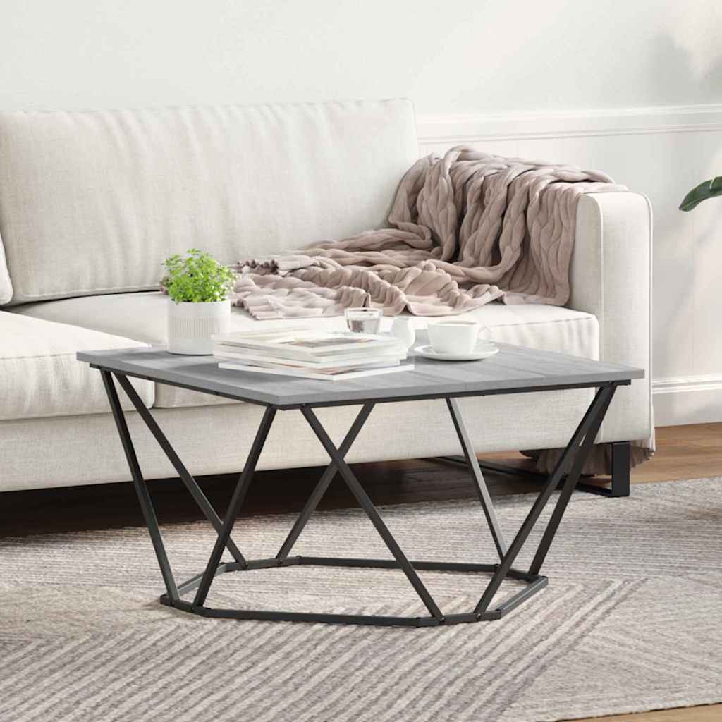 Coffee Table Grey Sonoma 80x80x45 cm Engineered Wood - Merkel Designers