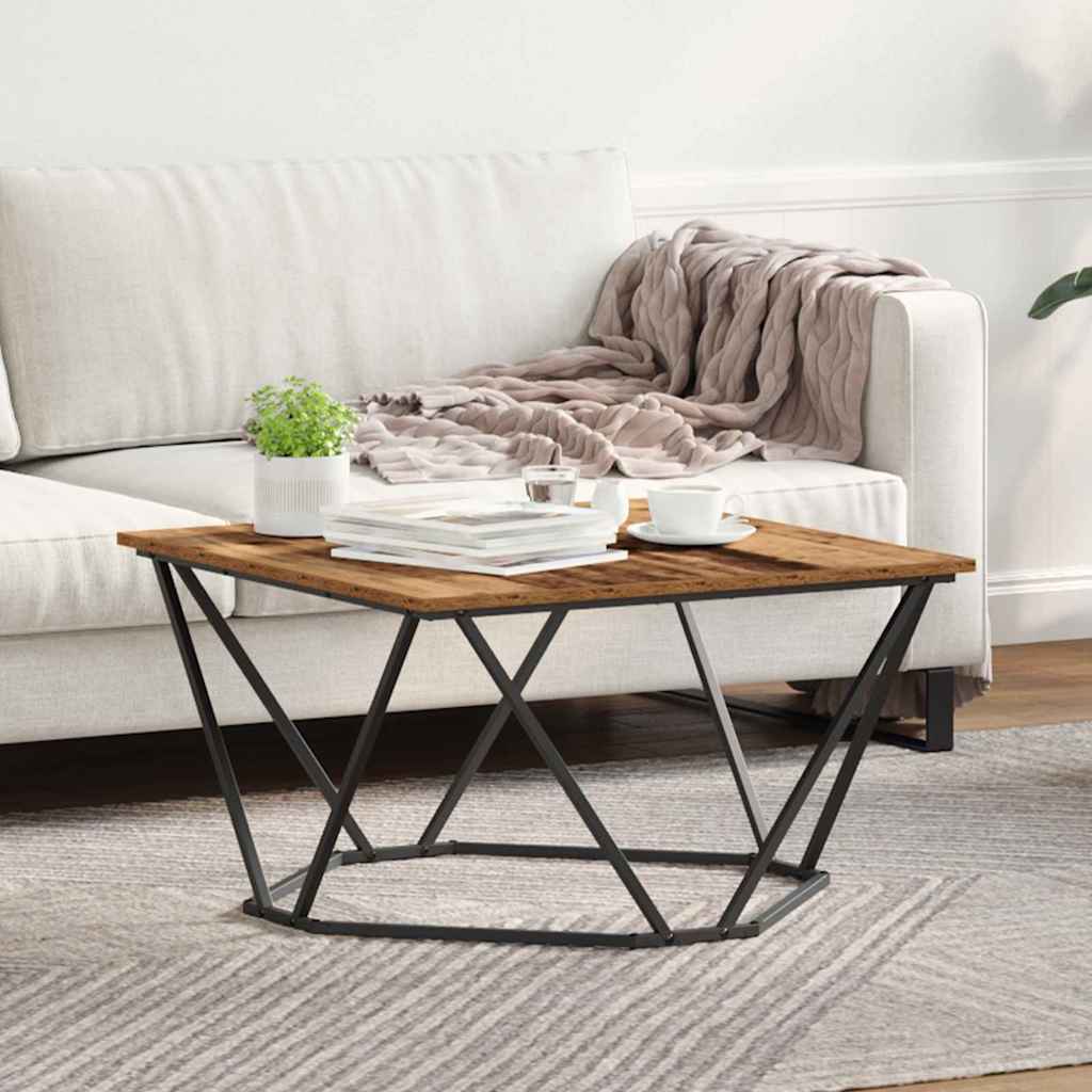 Coffee Table Old Wood 80x80x45 cm Engineered Wood - Casper Homes