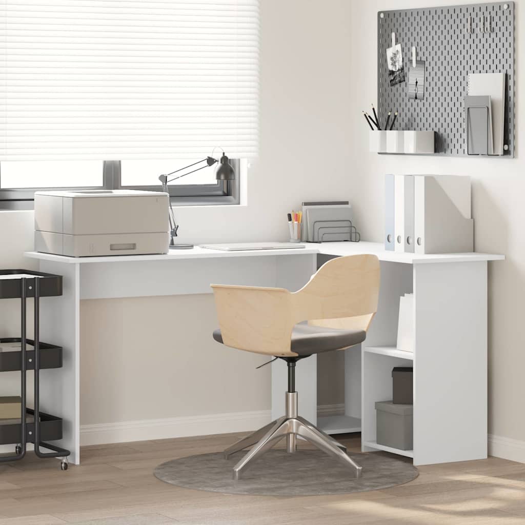 White Computer Desk White Engineered wood Medium Computer Desk - Discount Dealers