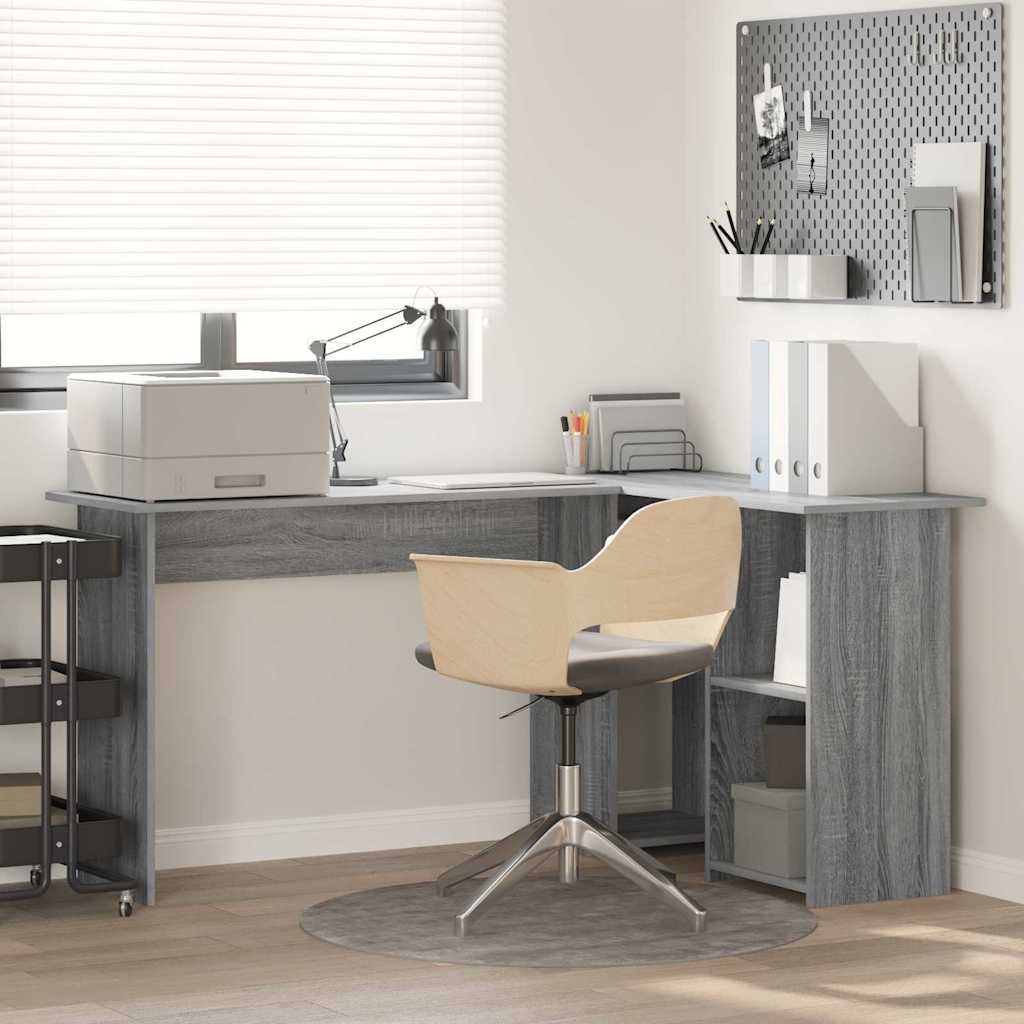 Grey Computer Desk Grey Sonoma MDF Medium Storage Desk - The Home Maker