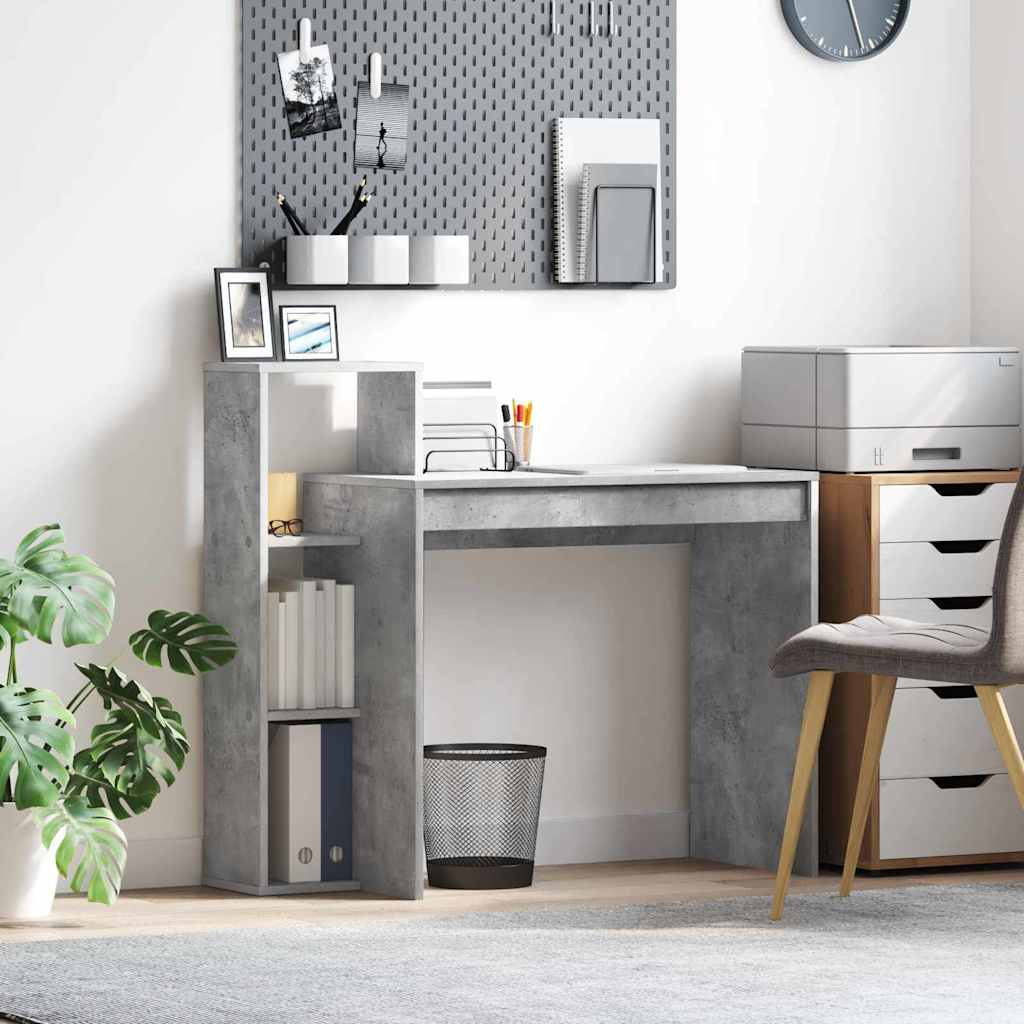 Writing Desk Concrete grey Concrete-effect laminate, engineered wood - Millennium Furniture