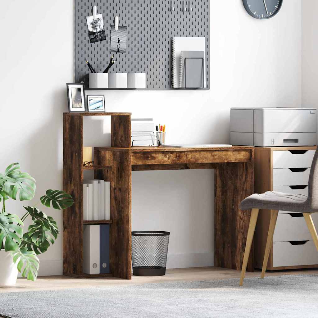 Writing Desk Smoked oak Particle board Medium Writing Desk - Style and Chic