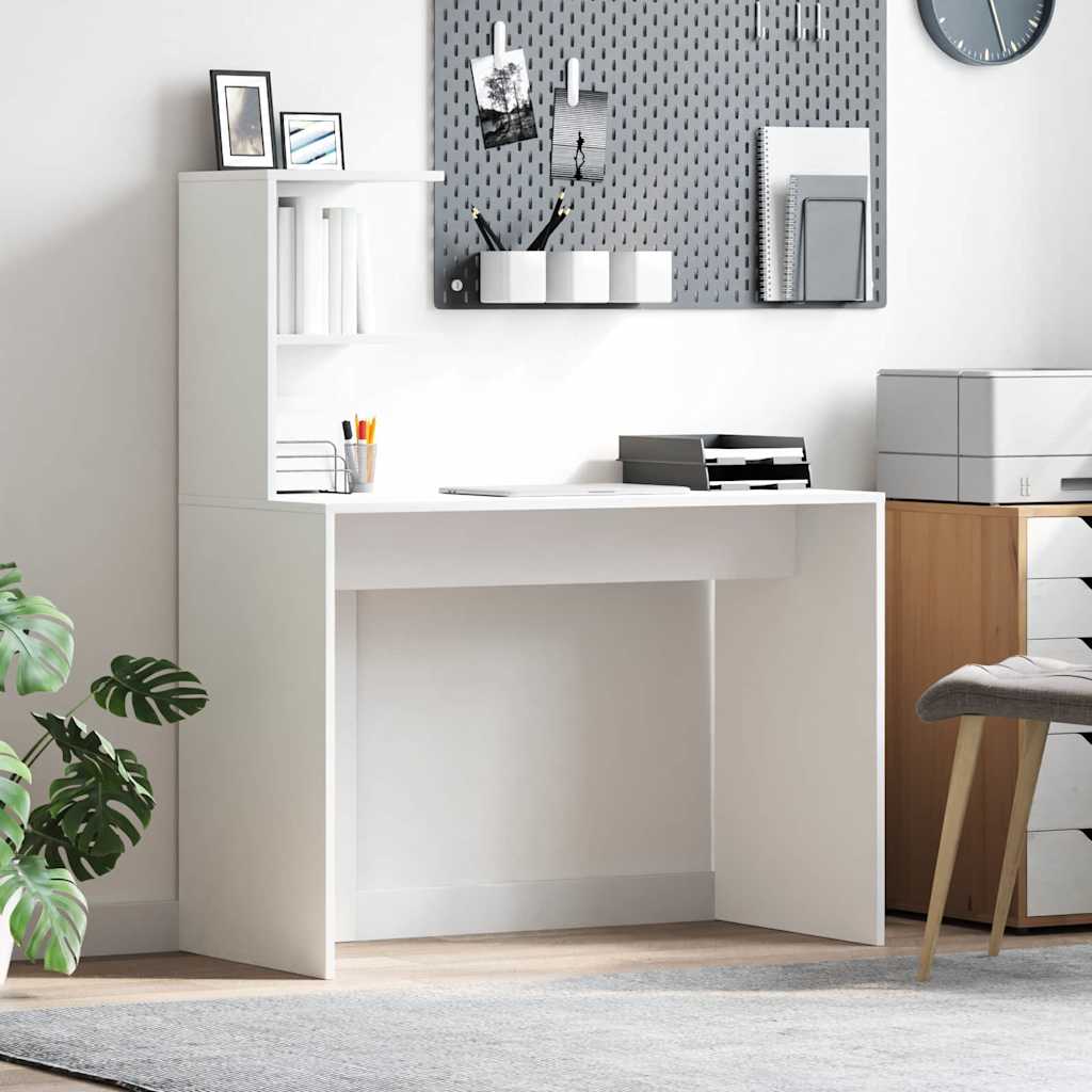 White Writing Desk White MDF Compact Decorative Inlays - R and M Furniture