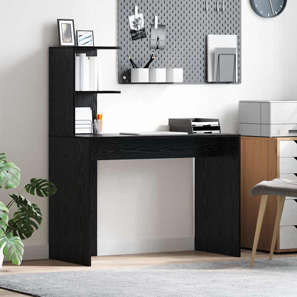 Black Oak Writing Desk Black Oak MDF, laminate Compact Shelving - Millennium Furniture