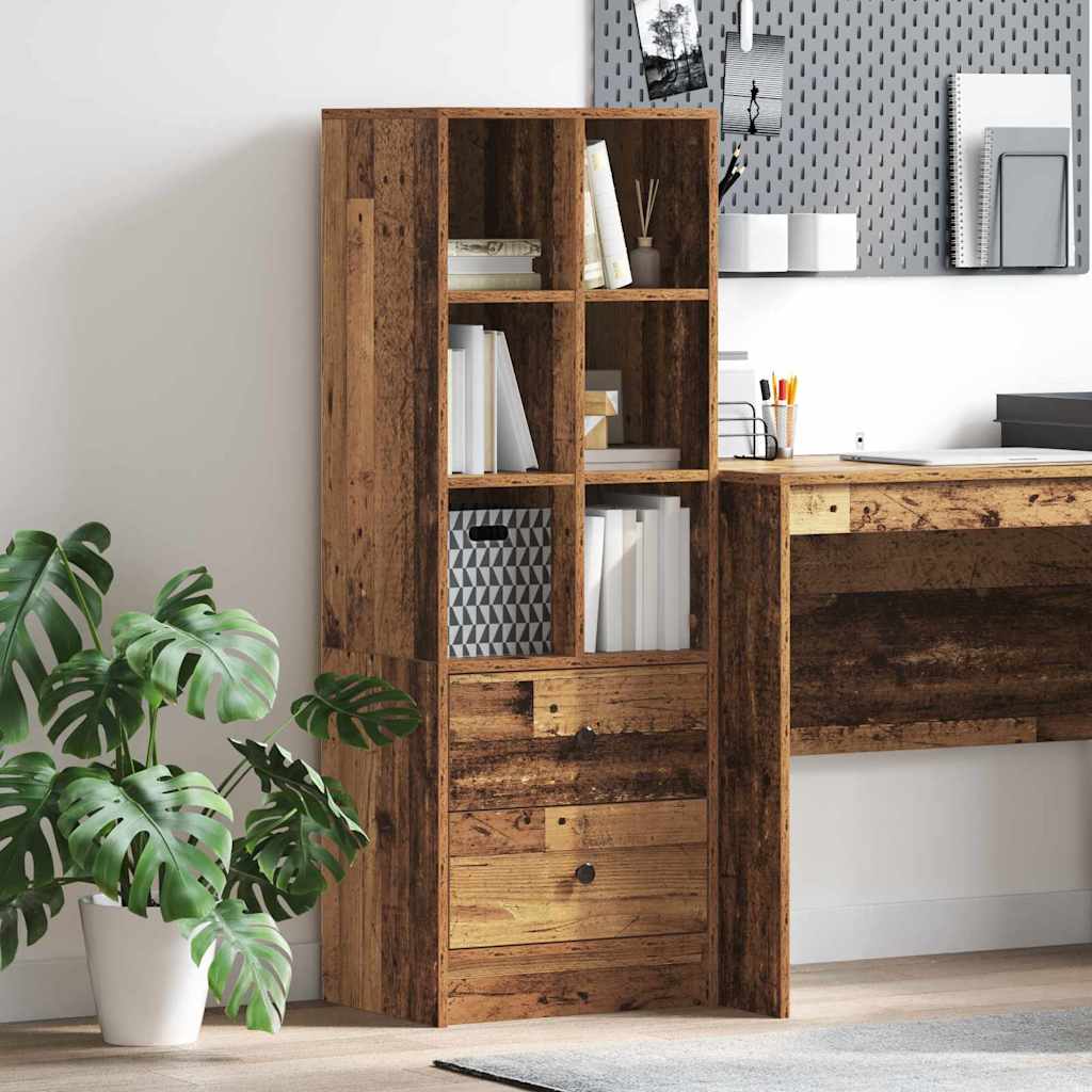 Brown Shelving Unit Old wood Particle board Medium - Merlin Deals