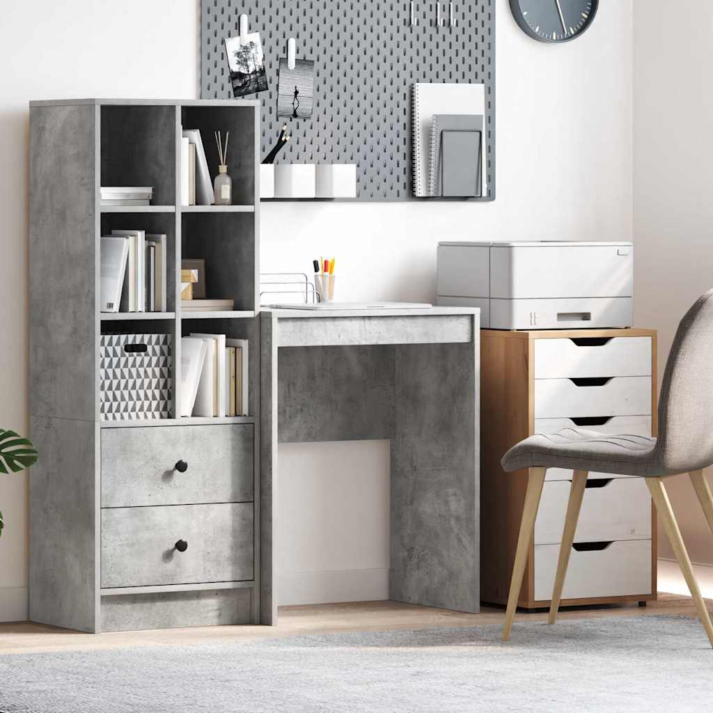 Writing Desk Concrete grey Particle board 60 x 40 x 76 cm - Decor Base