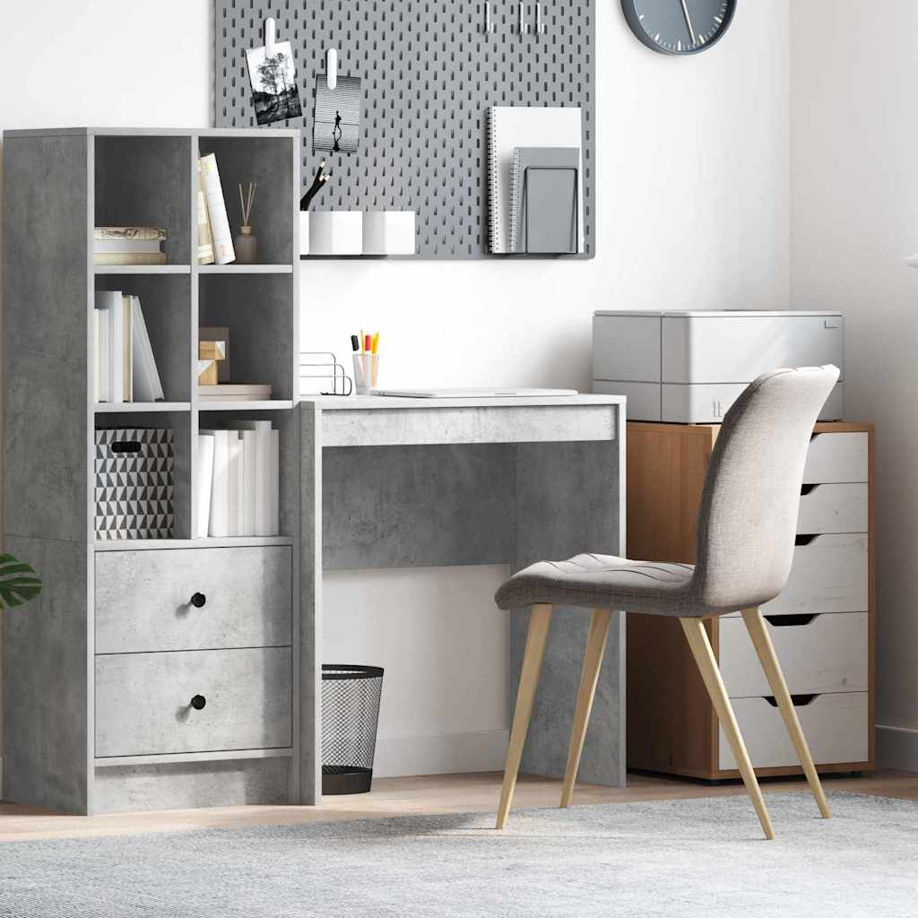 Computer Desk Concrete grey Particle board with concrete-like finish - The Home Maker