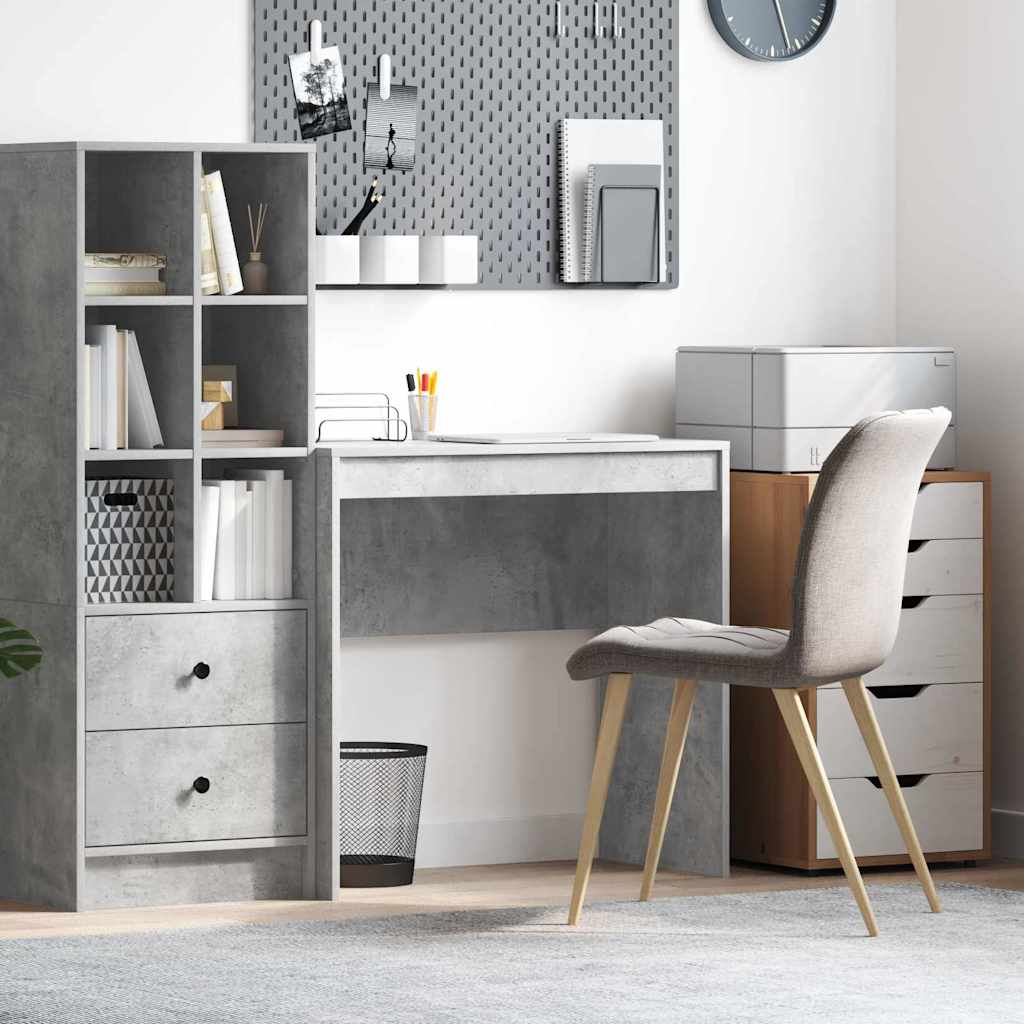 Writing Desk Concrete grey Particle board, Concrete grey finish - Millennium Furniture