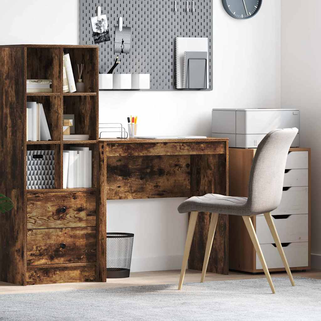 Writing Desk Smoked oak Engineered wood Compact Writing Desk - Merlin Deals