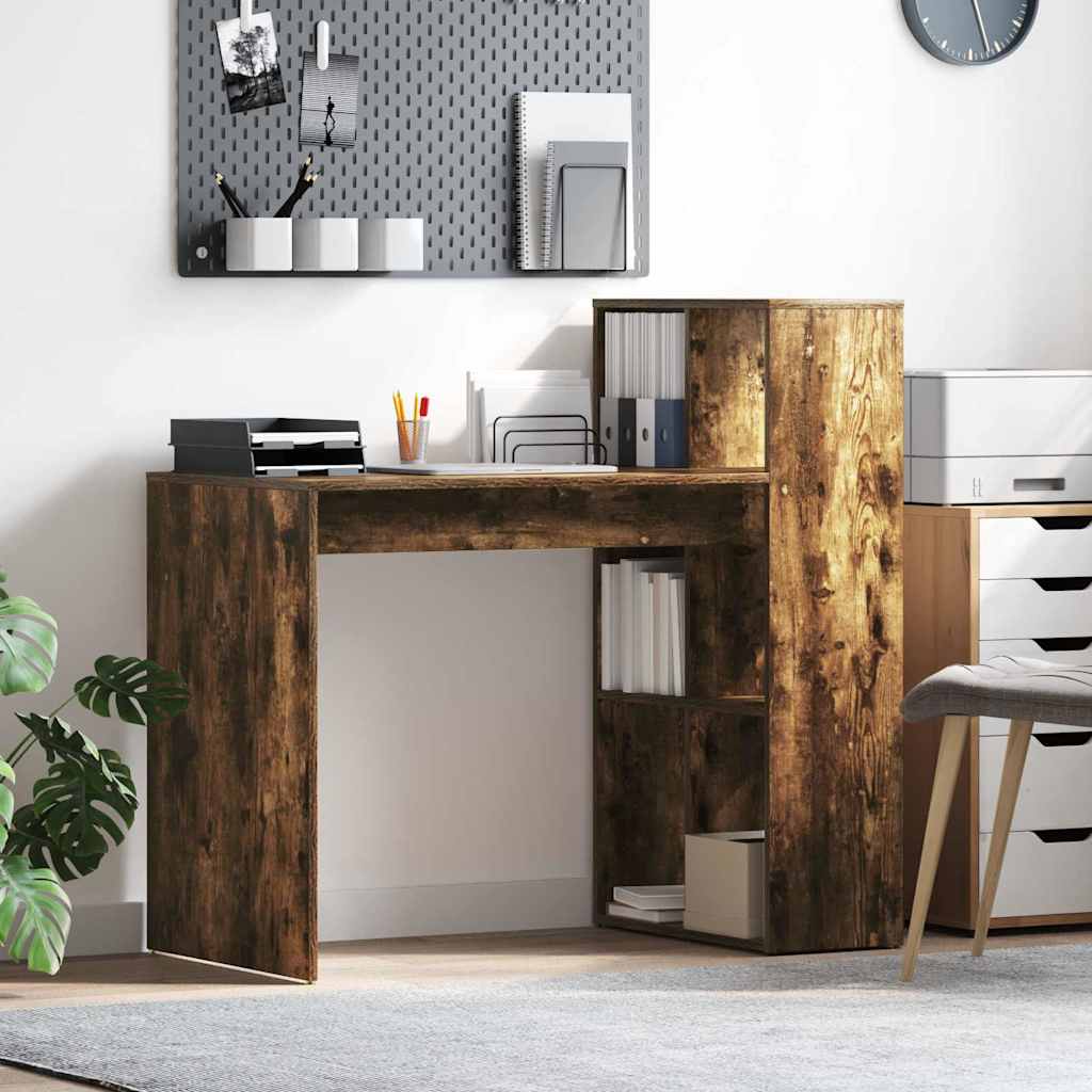 Writing Desk Smoked oak Engineered wood Medium Writing Desk - Tyrell & Tyrell