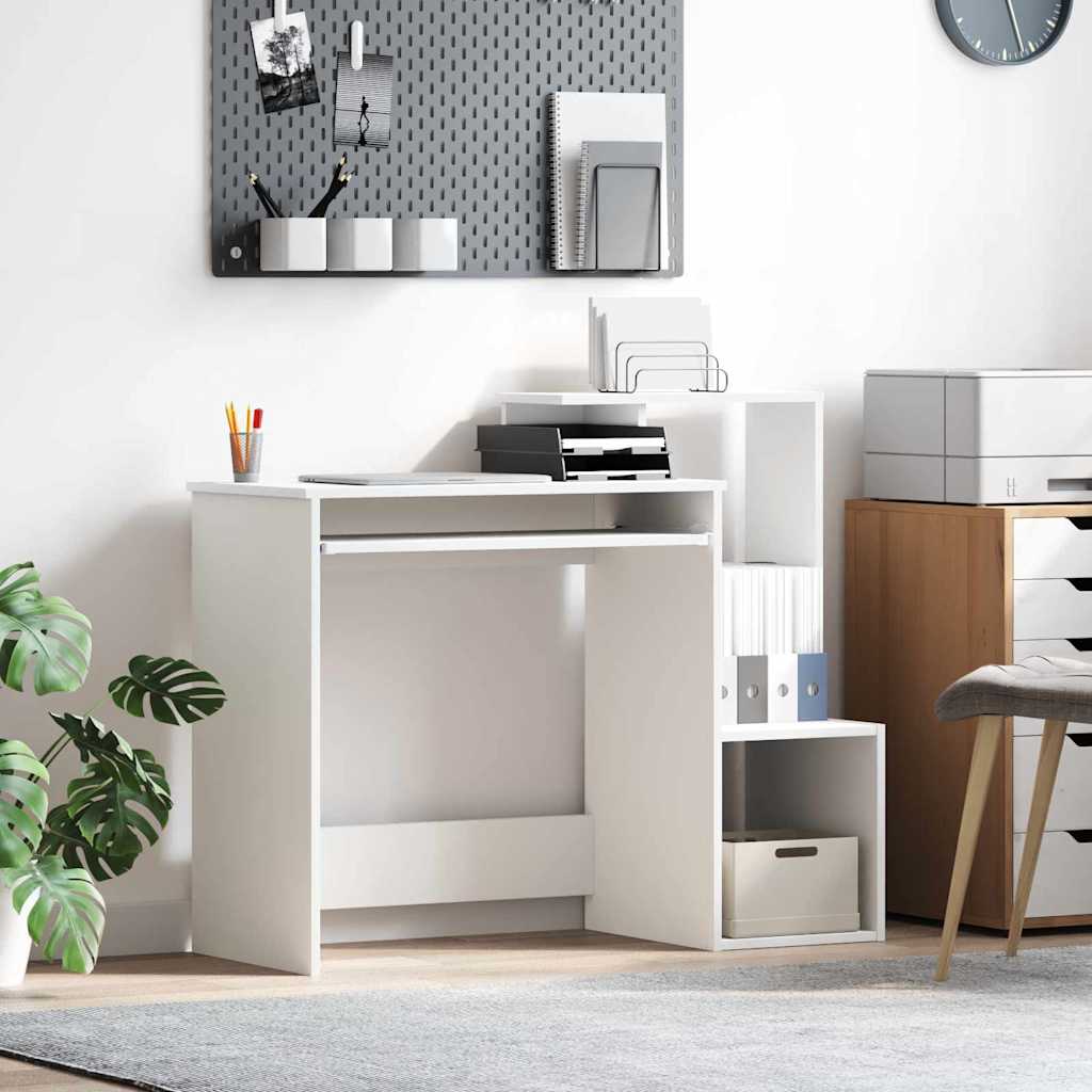 White Computer Desk White Chipboard Standard Storage - Direct Imports
