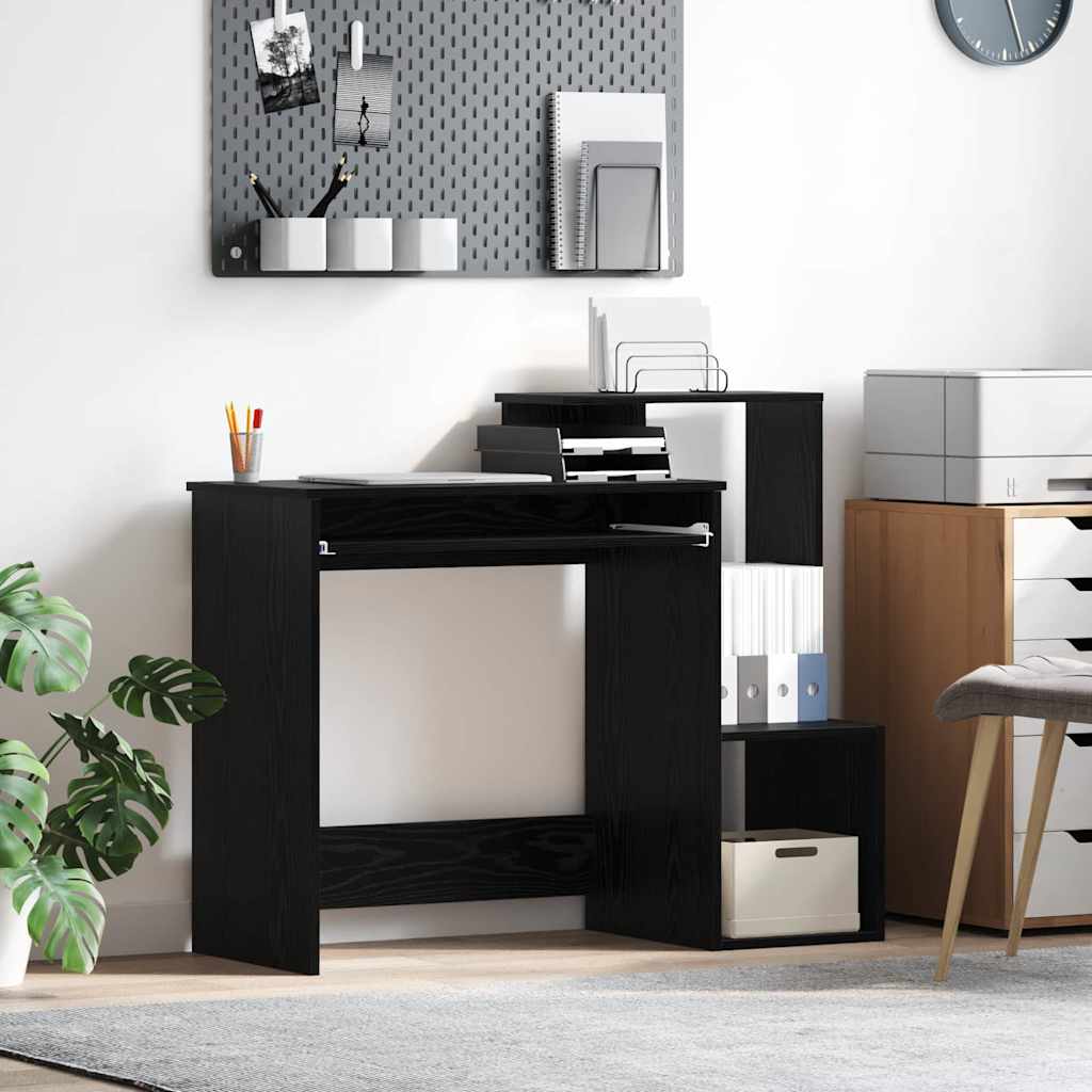 Black Oak Computer Desk Black Oak Engineered wood, MDF Medium - Decor Base