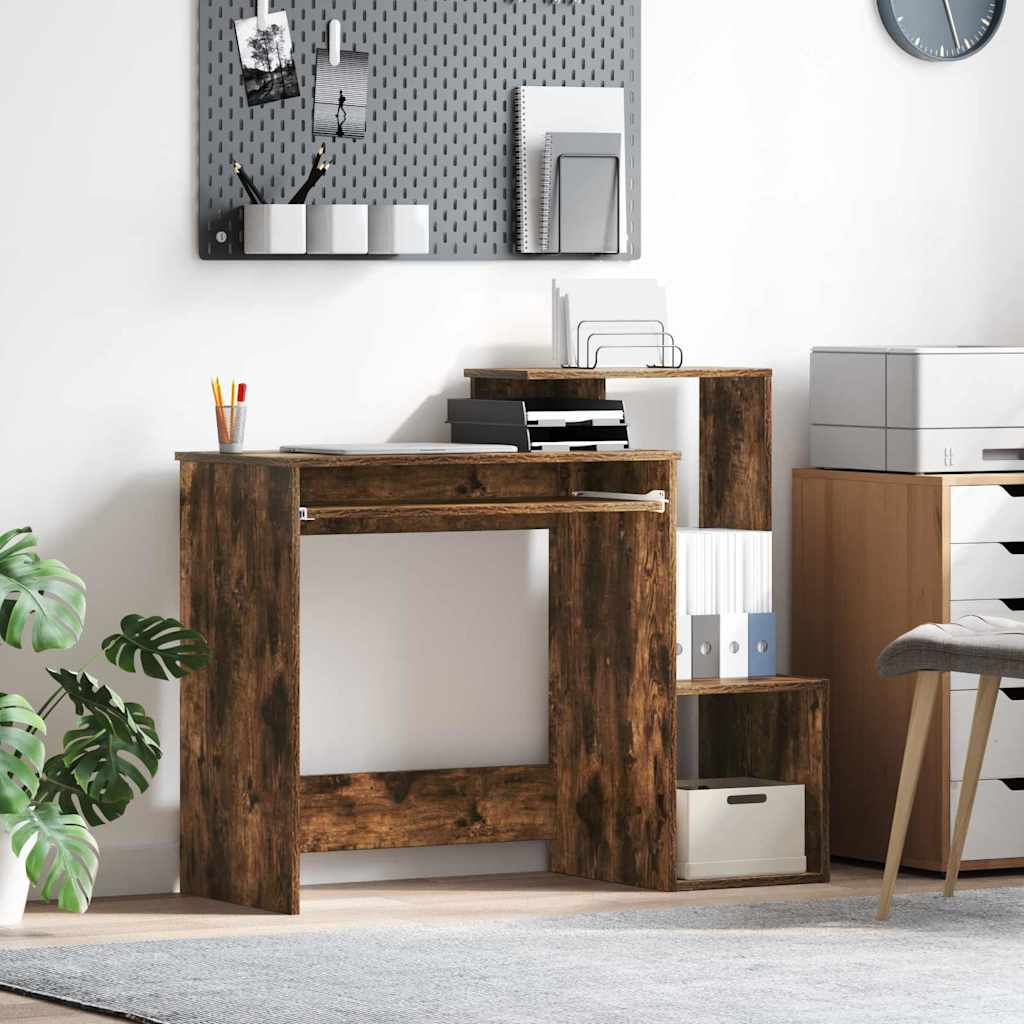 Smoked Oak Computer Desk Smoked oak Engineered wood Standard - Tyrell & Tyrell