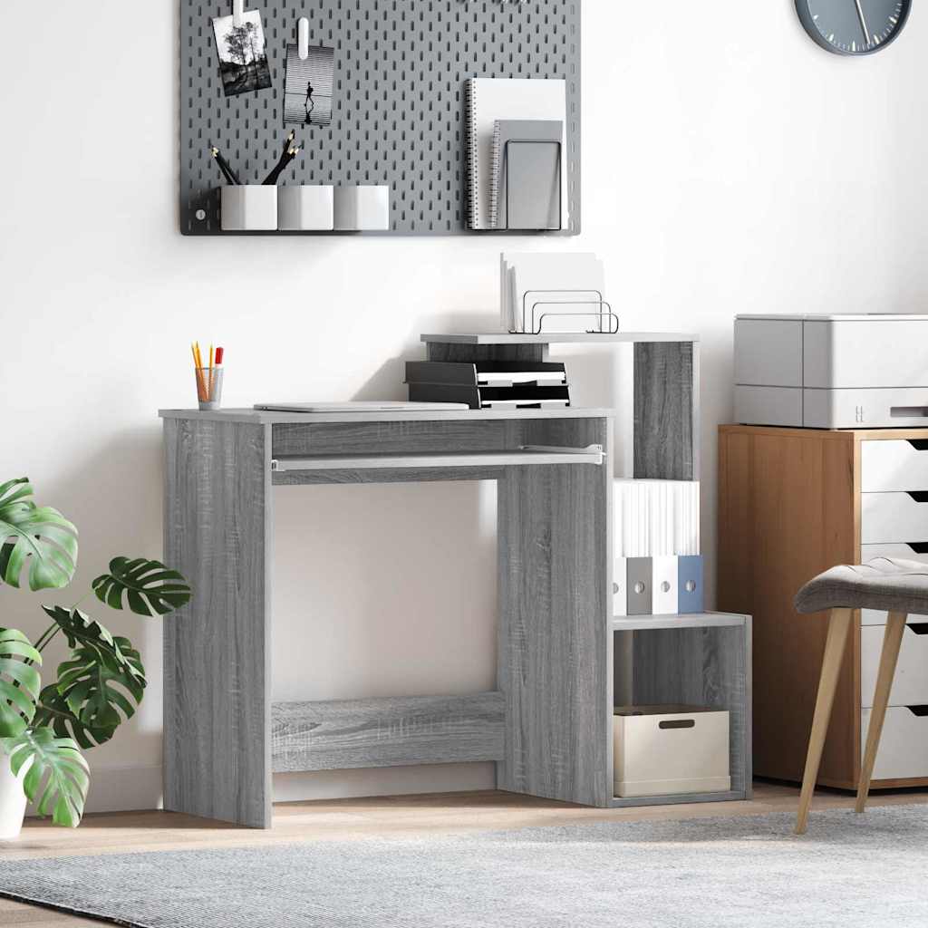Grey Computer Desk Grey Sonoma Engineered Wood Medium - Discount Dealers