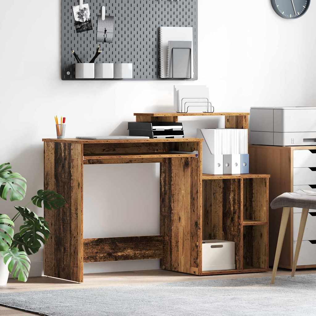 Desk with Storage Old Wood 120.5x44x88.5 cm Engineered Wood - Style and Chic