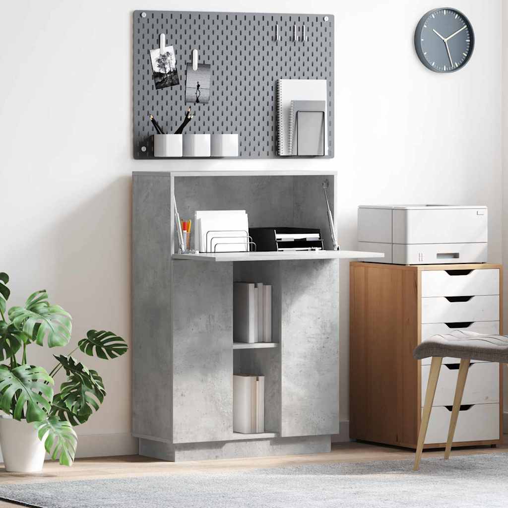 Concrete Grey Desk Concrete grey Engineered wood Standard Storage - R and M Furniture