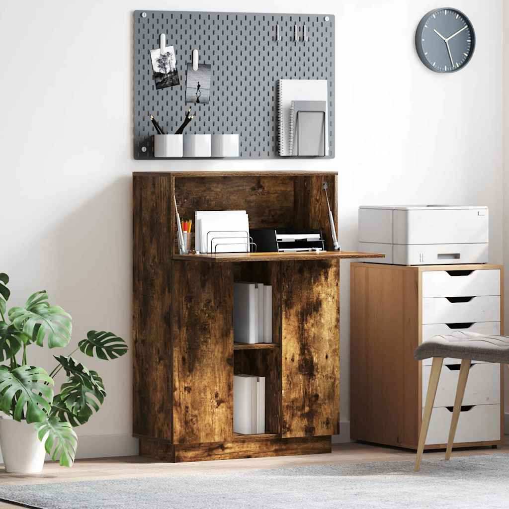 Smoked Oak Writing Desk Smoked oak Engineered wood Standard - Unbeatable Bargains
