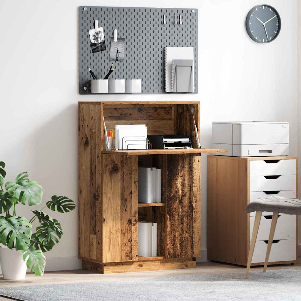 Brown Writing Desk Old wood Engineered wood Medium - Casper Homes