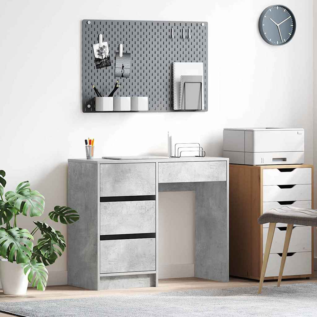 Grey Writing Desk Concrete grey Concrete Standard Storage - All Things Good
