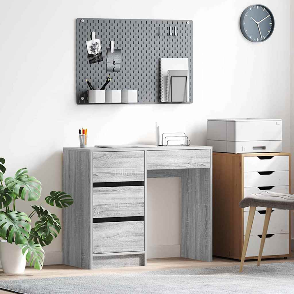 Grey Writing Desk Grey Sonoma Engineered Wood Medium Storage - R and M Furniture