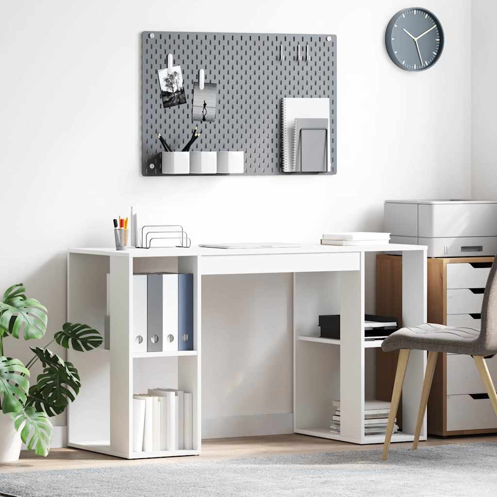 White Computer Desk White Particle board Medium Storage - Brittle & Co