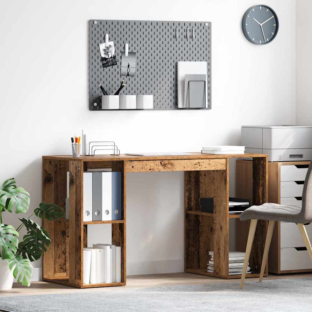 Brown Writing Desk Old Wood Solid Reclaimed Wood Standard - Decor Base