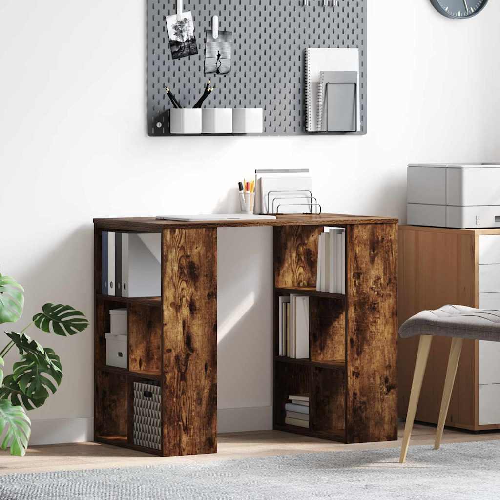 Corner Desk Smoked oak Engineered wood Medium Corner Desk - All Things Good