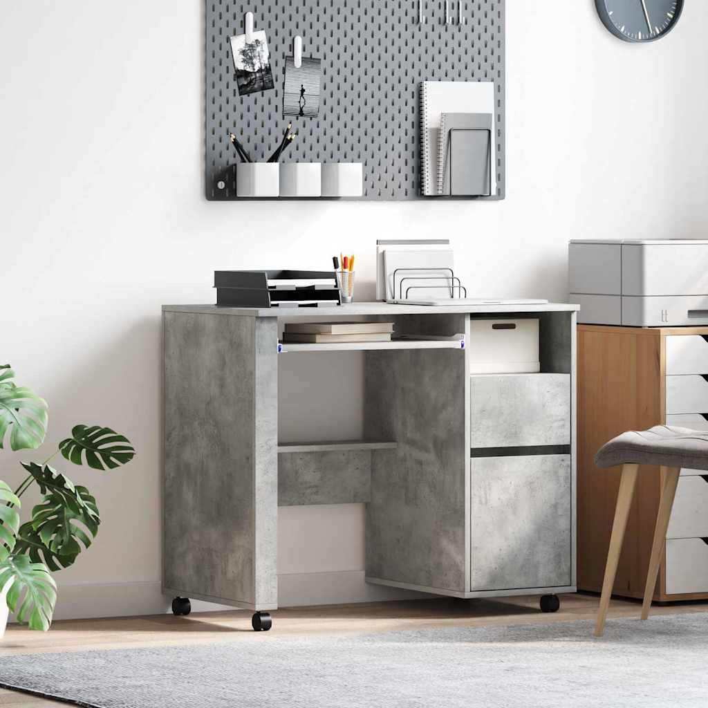 Concrete Grey Computer Desk Concrete grey Particle board Medium - Sid & Sam
