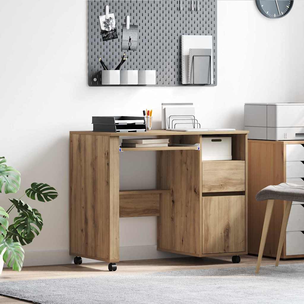 Artisan Oak Computer Desk Artisan oak Engineered wood Medium - Direct Imports