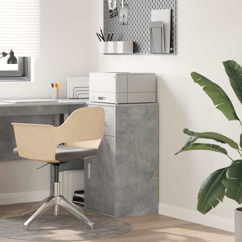 Grey Storage Cabinet Concrete Grey Engineered wood, Concrete veneer - All Things Good