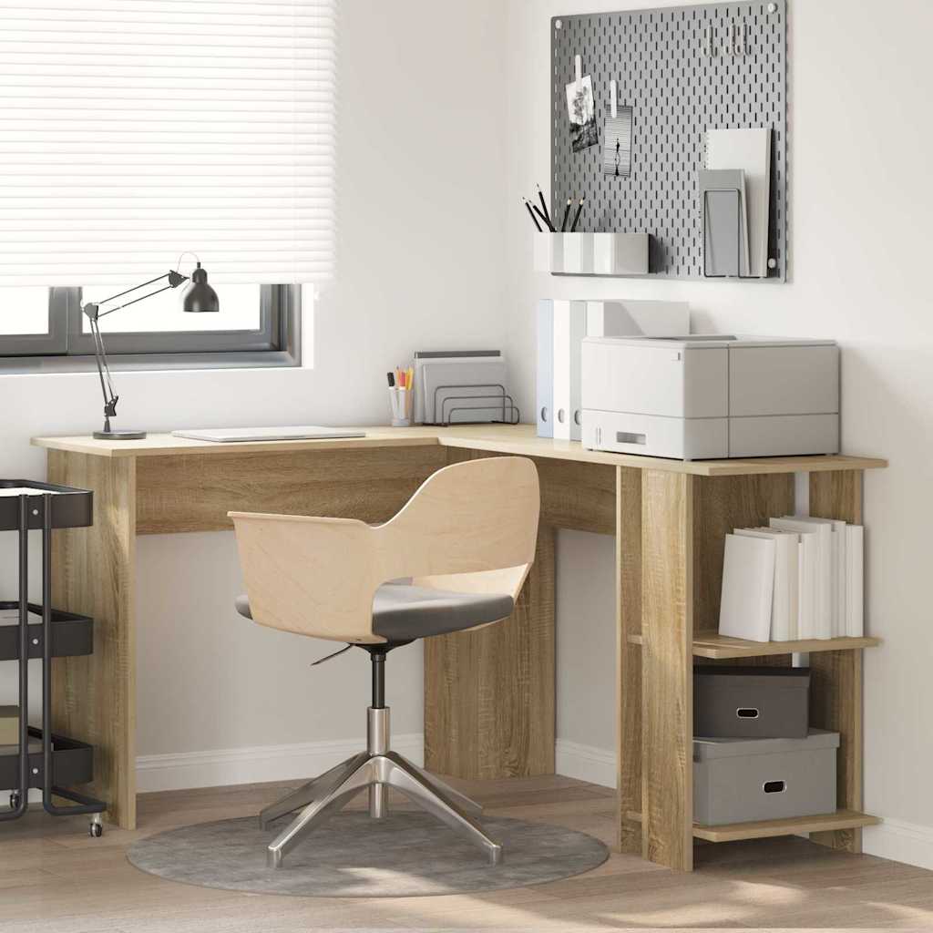 Corner Desk with Storage Sonoma Oak 140x113,5x75cm - All Things Good