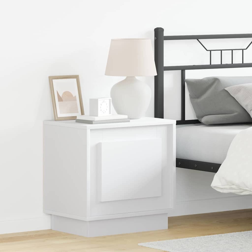 Bedside Cabinets with LED Lights 2 pcs White 44x34,5x45 cm - Charlotte Dunes