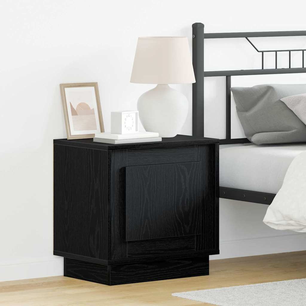 Bedside Cabinets with LED Lights 2 pcs Black Oak 44x34,5x45 cm - Millennium Furniture