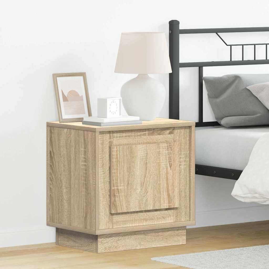 Bedside Cabinet with LED Lights Sonoma Oak 44x34,5x45 cm - Sid & Sam