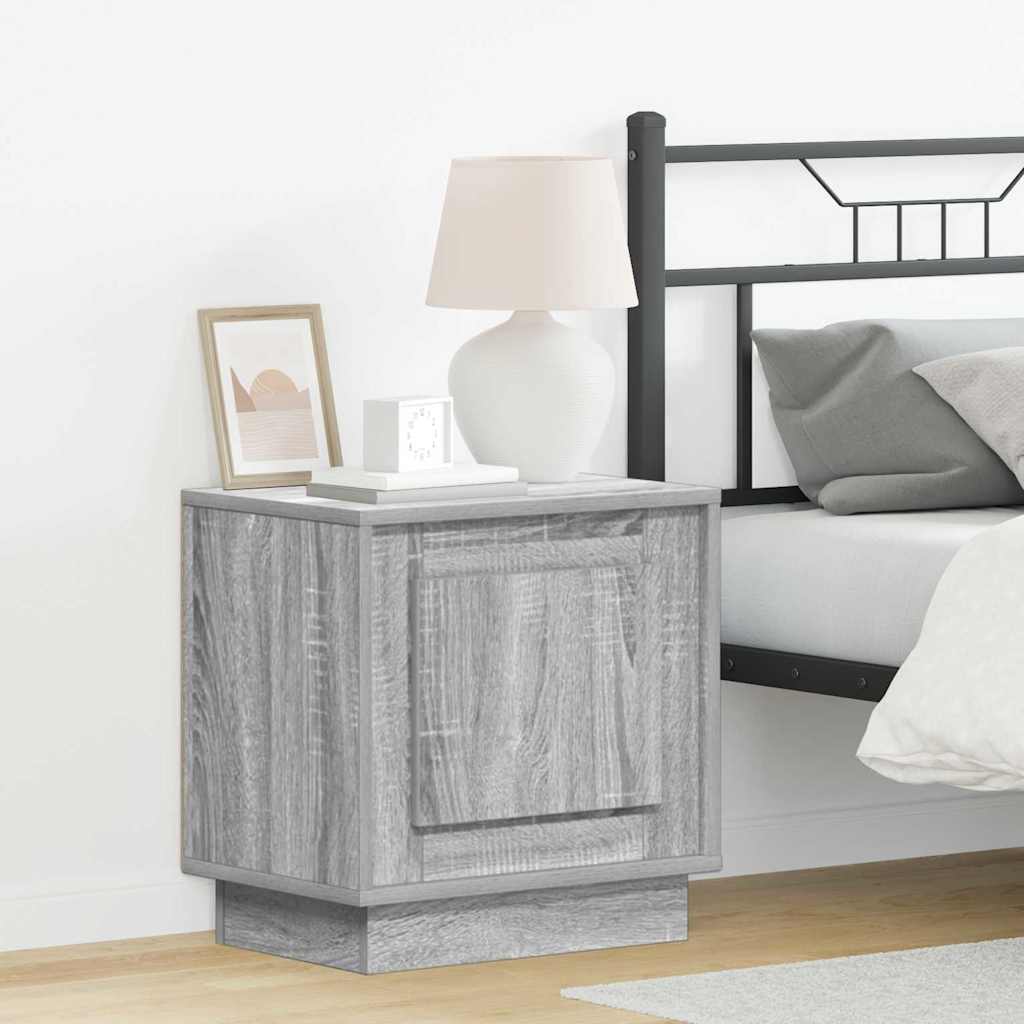 Bedside Cabinet with LED Lights Grey Sonoma 44x34,5x45 cm - Sid & Sam