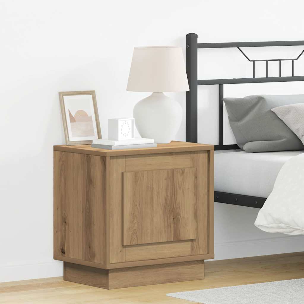Bedside Cabinet with LED Lights Artisan Oak 44x34,5x45 cm - Casper Homes