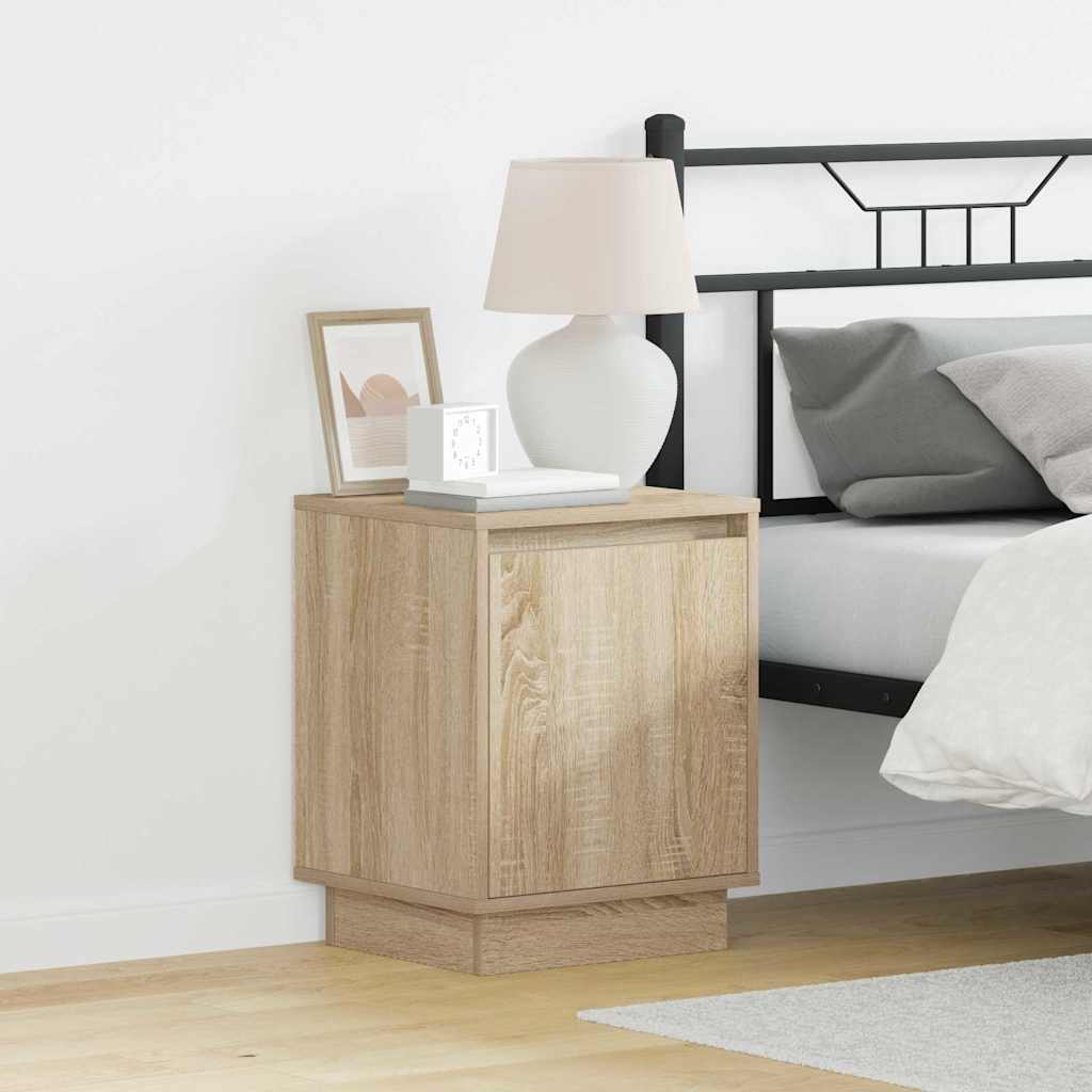 Bedside Cabinet with LED Lights Sonoma Oak 39x34,5x50 cm - Millennium Furniture
