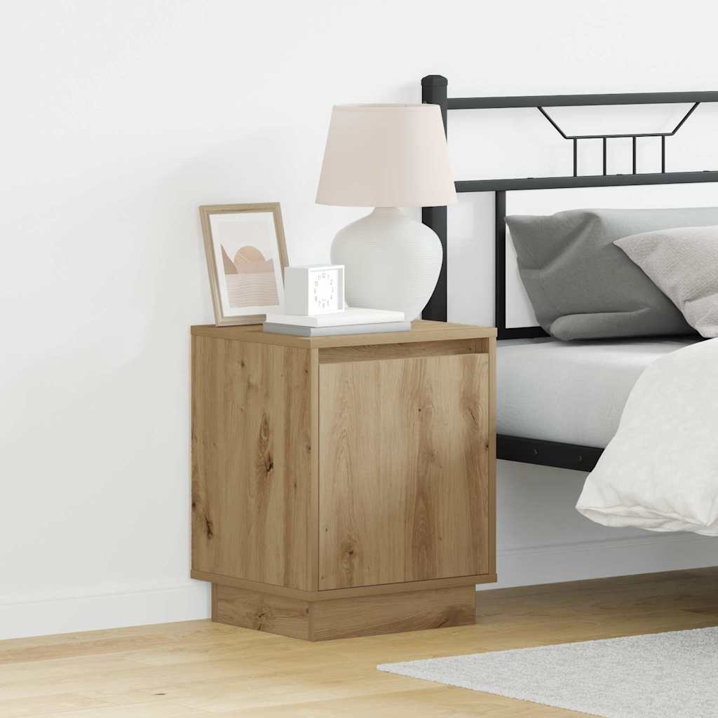 Bedside Cabinet with LED Lights Artisan Oak 39x34,5x50 cm - Merkel Designers