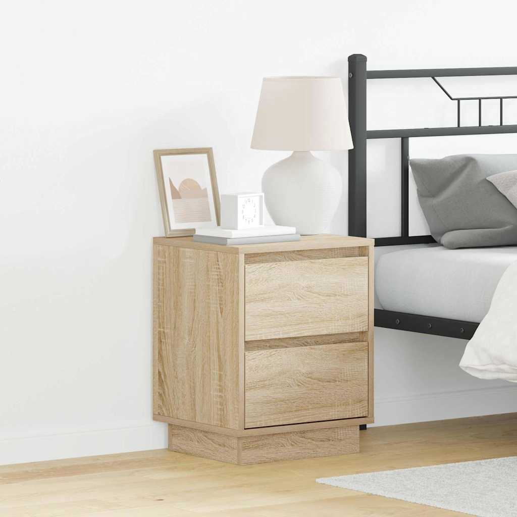 Bedside Cabinet with LED Lights Sonoma Oak 39x34.5x50 cm - Merkel Designers